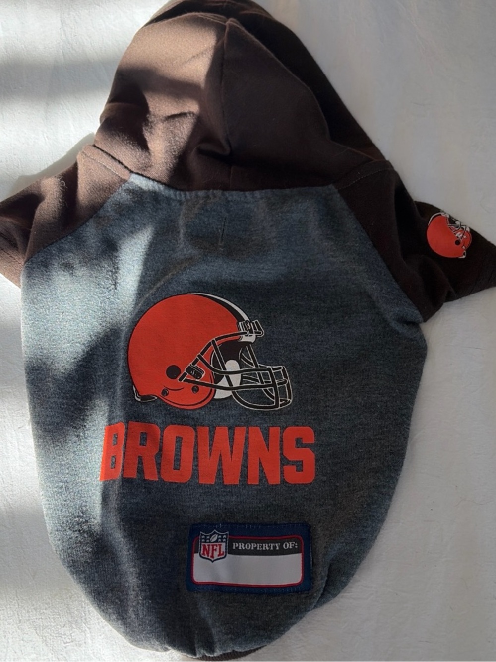 NFL Browns Gray & Brown Dog Hoodie